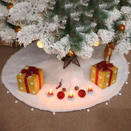 White Plush Christmas Tree Skirt 78cm 90cm 122cm