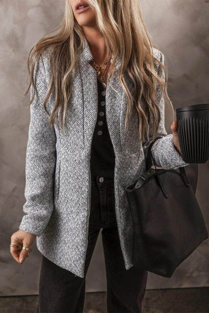 Open Front Long Sleeve Jacket for Women Casual Wear