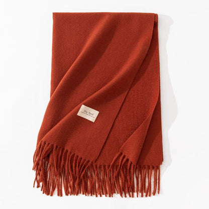 Pure Color Artificial Cashmere Scarf Women&