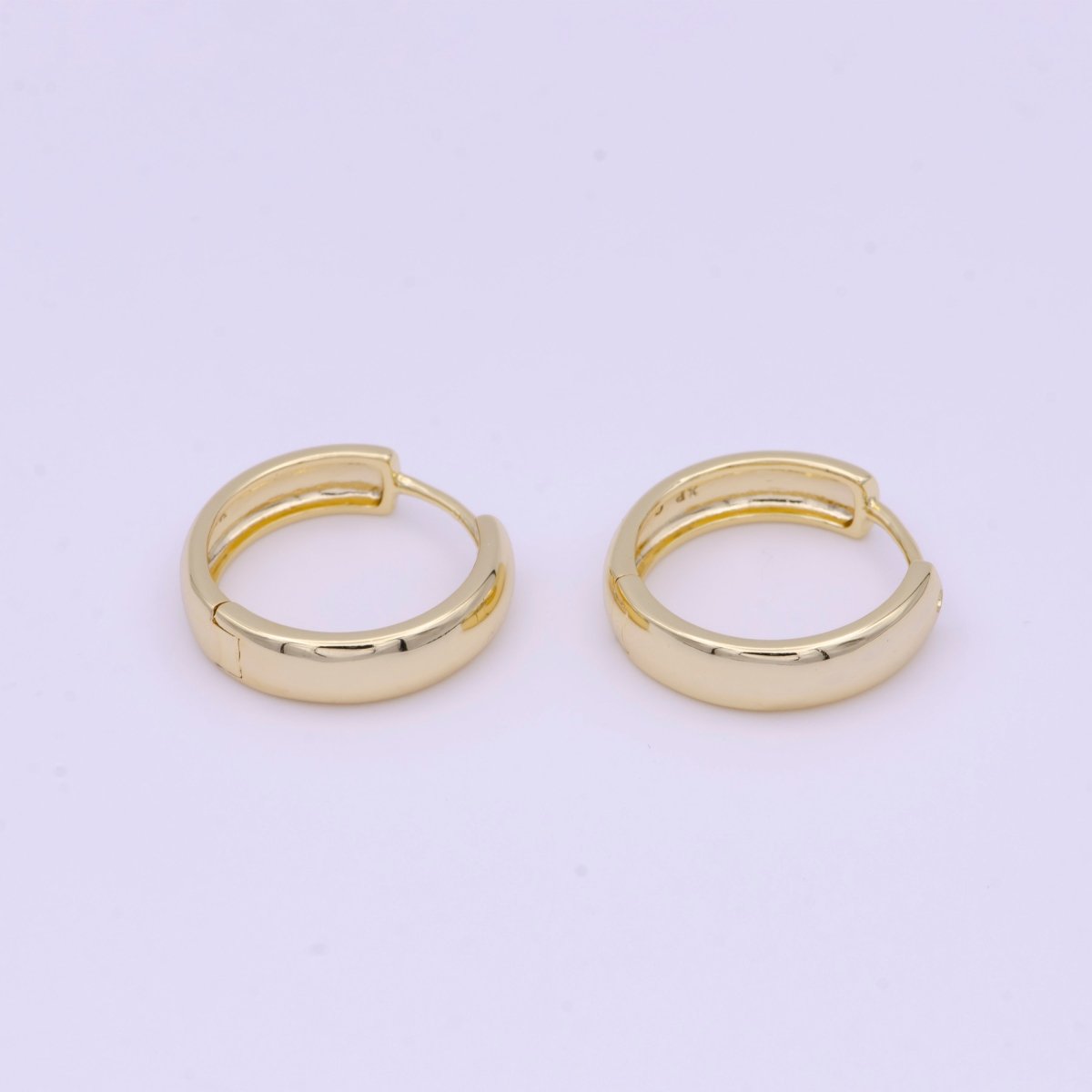 22mm Minimalist Gold Huggie Hoop Earrings | AD-167