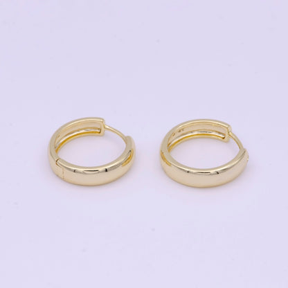 22mm Minimalist Gold Huggie Hoop Earrings | AD-167