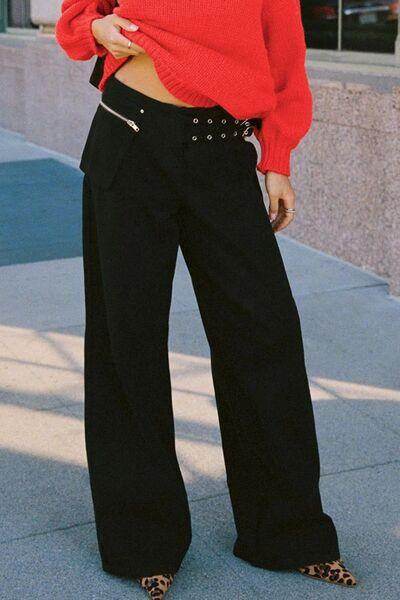 Stylish Wide Leg Jeans with Pockets for Everyday Wear