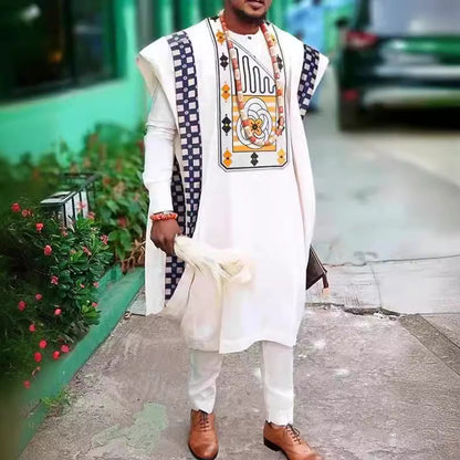 African Ethnic Print Casual Men&