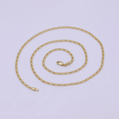 23.5 Inch Scroll Finished Chain, 14K Gold Filled Flat Link Chain, Dainty 2.4mm Unique Necklace with Lobster Clasps | WA-621 Clearance Pricing