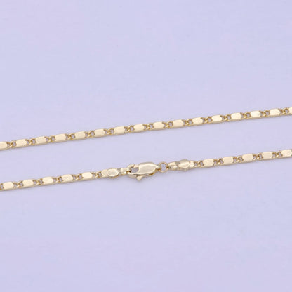 23.5 Inch Scroll Finished Chain, 14K Gold Filled Flat Link Chain, Dainty 2.4mm Unique Necklace with Lobster Clasps | WA-621 Clearance Pricing