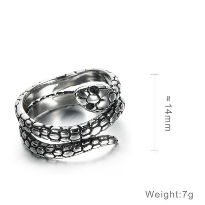 Mens Stainless Steel Animal Snake Ring