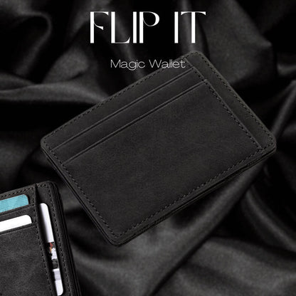 PU Creative Magic Wallet Flip Card Holder Men&