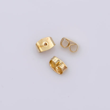 24 Pcs 18k Shiny Gold Earring Backs, Earring Stoppers, Butterfly Earring Backs, Clutch Earring Backs, Jewelry Findings K-920