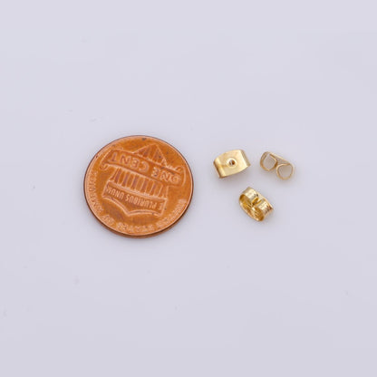 24 Pcs 18k Shiny Gold Earring Backs, Earring Stoppers, Butterfly Earring Backs, Clutch Earring Backs, Jewelry Findings K-920