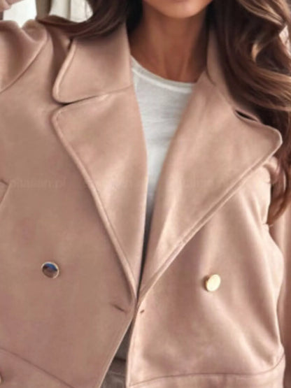 Double-Breasted Lapel Collar Jacket