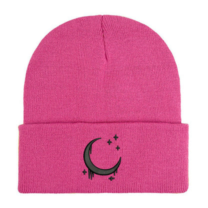 Amazon Embroidered Knitted Hat With Moon And Stars Design AutumnWinter Wool Hat