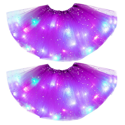 Magical &amp; Luminous  LED Princess Halloween Tutu Skirt Sequins Shiny Skirt