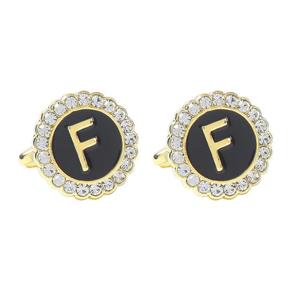 Round Diamond French Cufflinks Men&