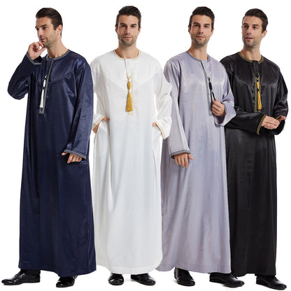 Ethnic Stitching Contrast Color Men&