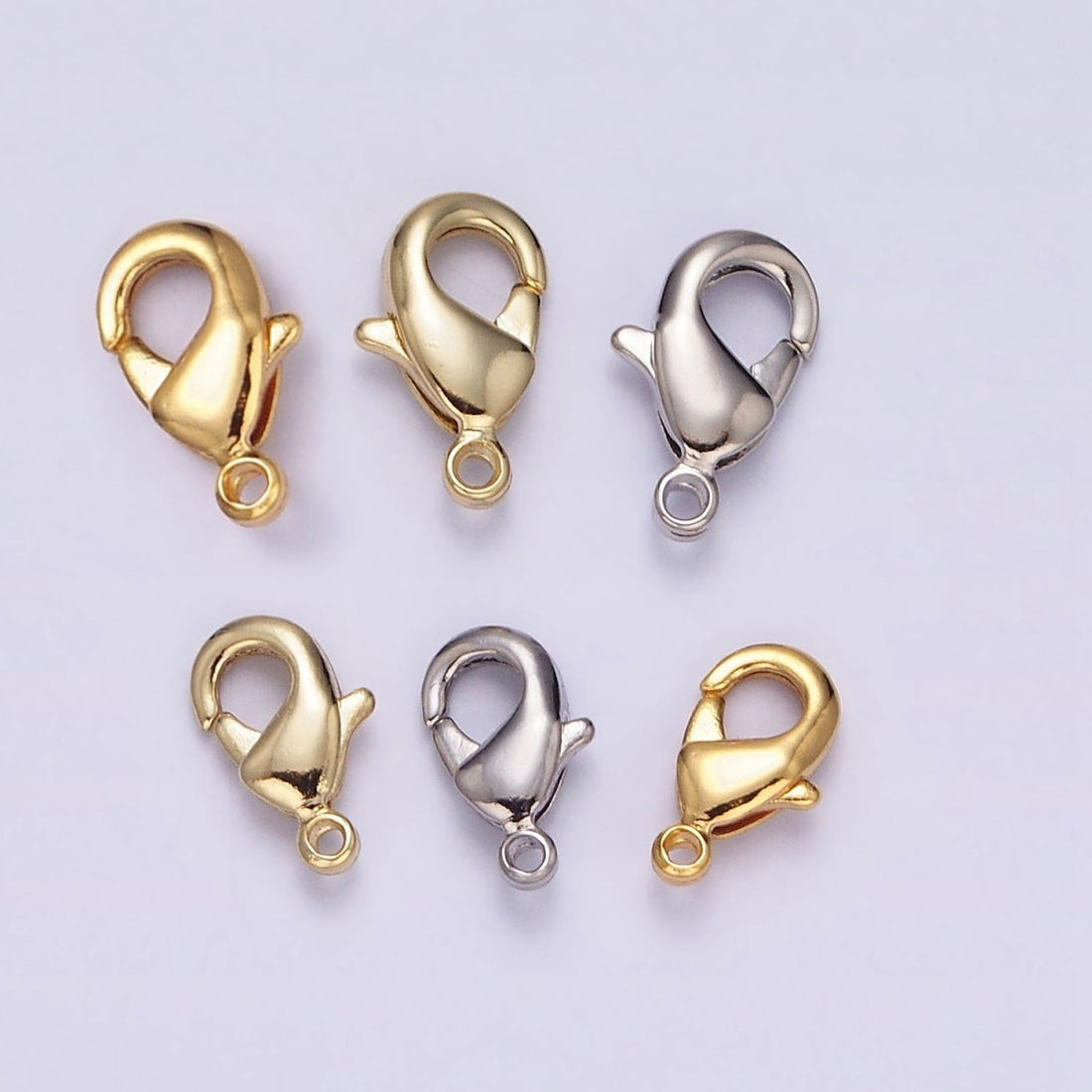 24k, 14k, White Gold Filled 8mm, 9.5mm Lobster Claw Clasps Closure Jewelry Making Supply in Gold &amp; Silver | Z-413 - Z-418