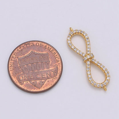 24K Dainty Gold Filled Crystal Infinity Connectors  F-564
