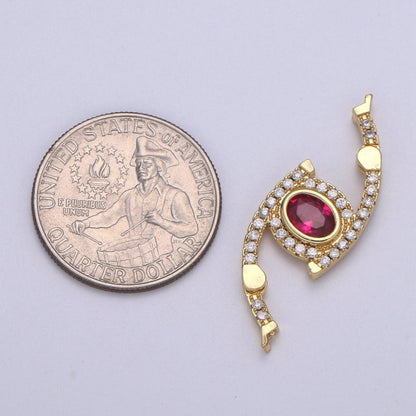 24k Gold CZ Micro Pave Clasp Evil Eye Lock Clasp, Interlock Micro pave Clasp Fastener for Bracelet Necklace Connector Clasp K-332 K-333 K-334