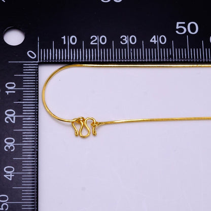 24K Gold Filled 0.7mm Dainty Snake 18 Inch Layering Chain Necklace w. S-Hook | WA-2331 Clearance Pricing