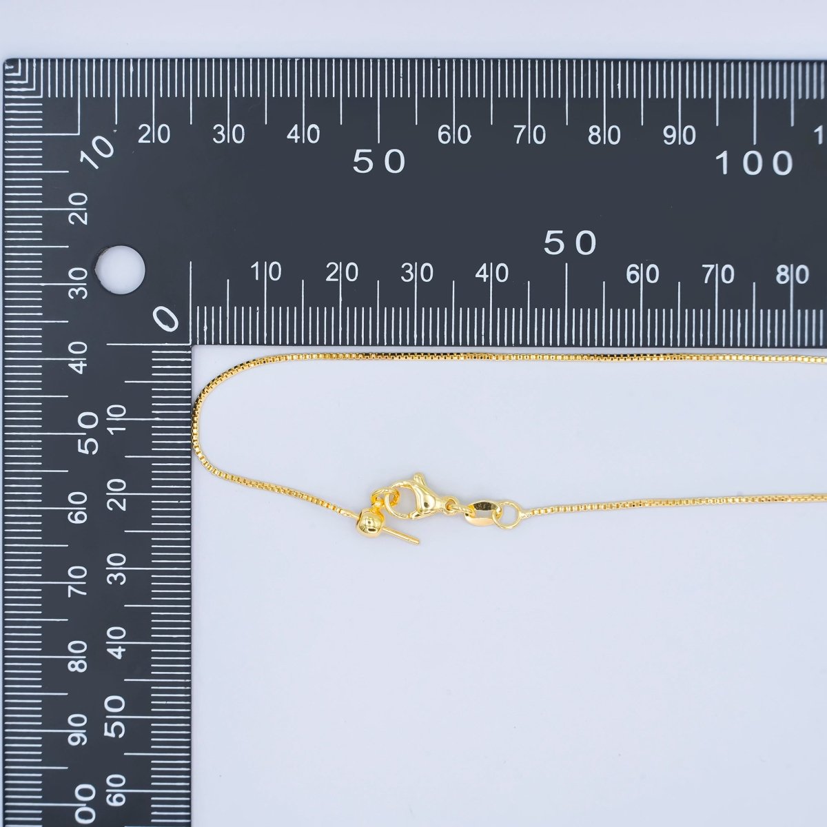 24K Gold Filled 0.9mm Box Chain 20.5 Inch Adjustable Threader Necklace | WA-2738