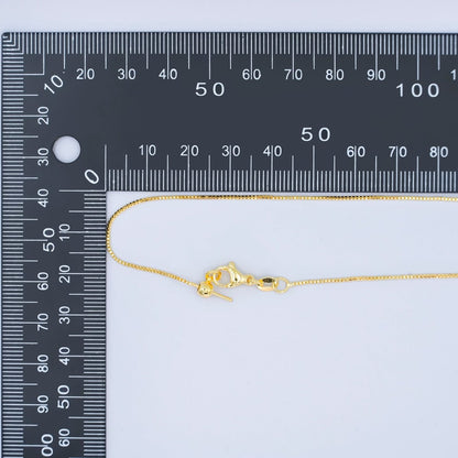 24K Gold Filled 0.9mm Box Chain 20.5 Inch Adjustable Threader Necklace | WA-2738