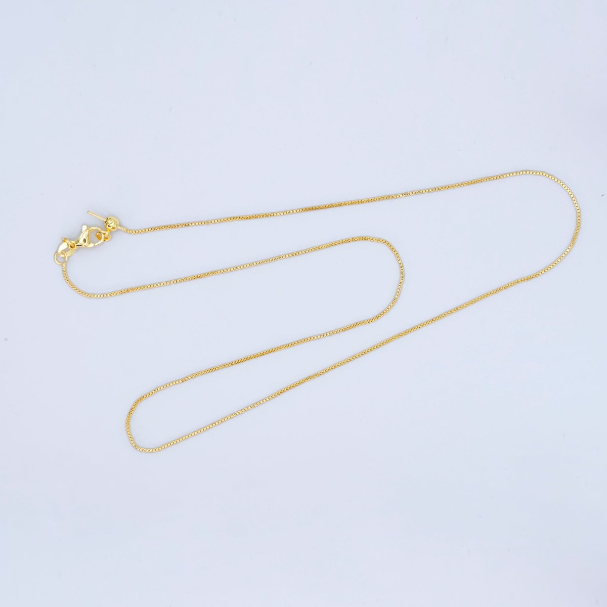 24K Gold Filled 0.9mm Box Chain 20.5 Inch Adjustable Threader Necklace | WA-2738