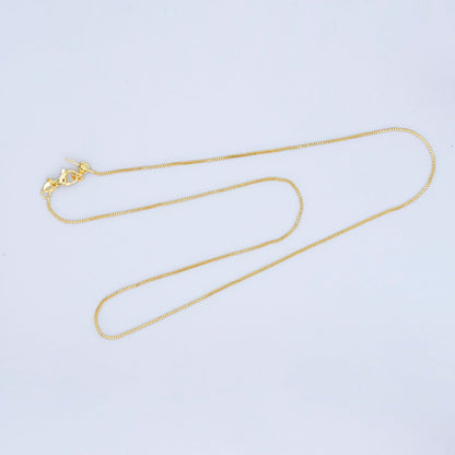 24K Gold Filled 0.9mm Box Chain 20.5 Inch Adjustable Threader Necklace | WA-2738