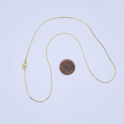 24K Gold Filled 0.9mm Cocoon Snake 17.5 Inch Chain Necklace | WA-3233