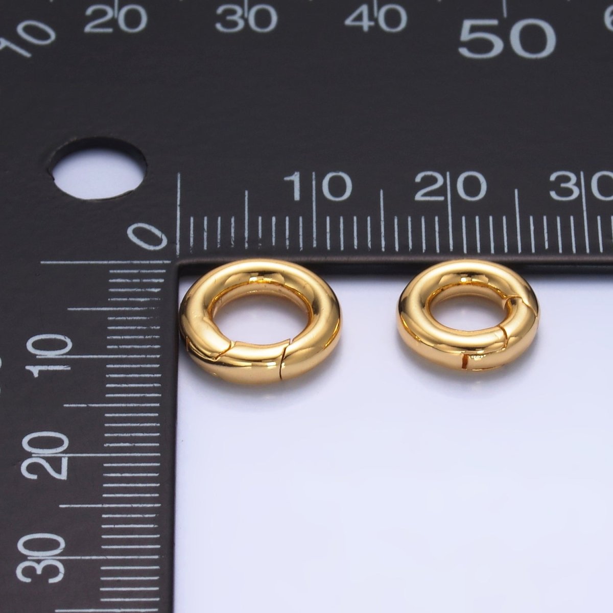 24K Gold Filled 10.5mm, 12mm Round Push Spring Gate Finding | Z1041 Z1042