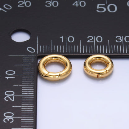 24K Gold Filled 10.5mm, 12mm Round Push Spring Gate Finding | Z1041 Z1042
