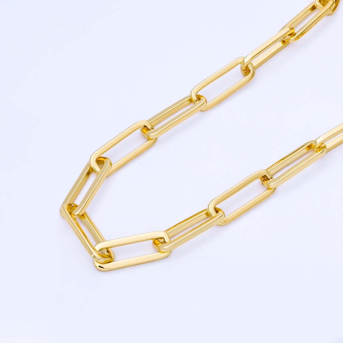 24K Gold Filled 10.8mm Paperclip Unfinished Chain by Yard | Roll-1744