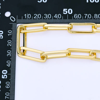 24K Gold Filled 10.8mm Paperclip Unfinished Chain by Yard | Roll-1744