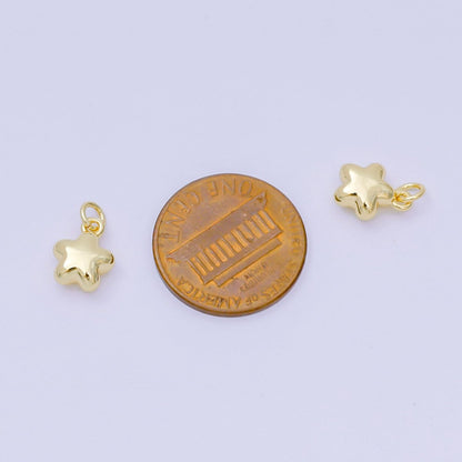 24K Gold Filled 10mm Mini Puffy Celestial Star Charm | AH678