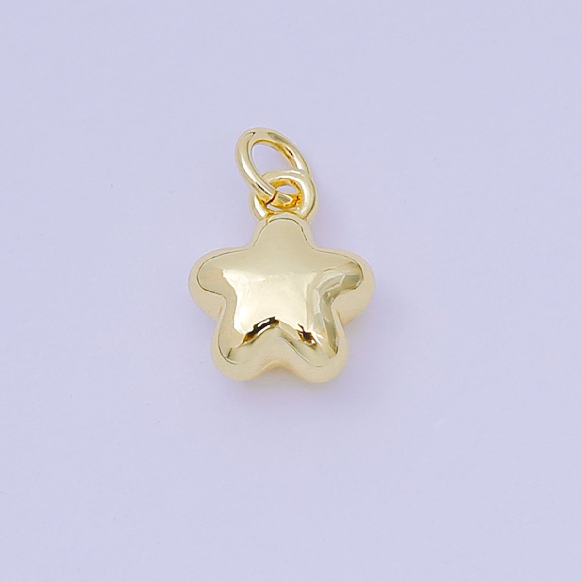 24K Gold Filled 10mm Mini Puffy Celestial Star Charm | AH678