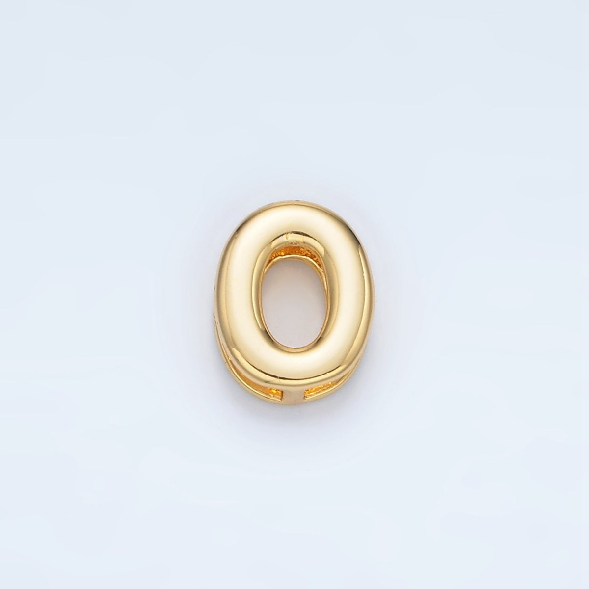 24K Gold Filled 10mm Chubby Minimalist Alphabet Letter Initial Personalized Bead | A1578-A1590