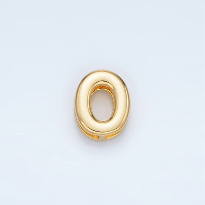 24K Gold Filled 10mm Chubby Minimalist Alphabet Letter Initial Personalized Bead | A1578-A1590
