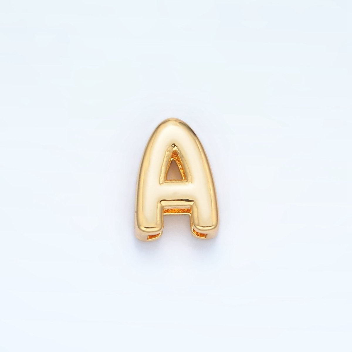 24K Gold Filled 10mm Chubby Minimalist Alphabet Letter Initial Personalized Bead | A1578-A1590