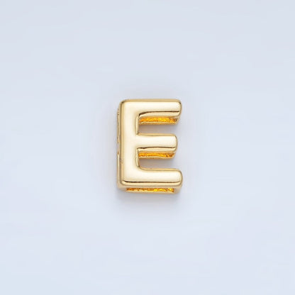 24K Gold Filled 10mm Chubby Minimalist Alphabet Letter Initial Personalized Bead | A1578-A1590