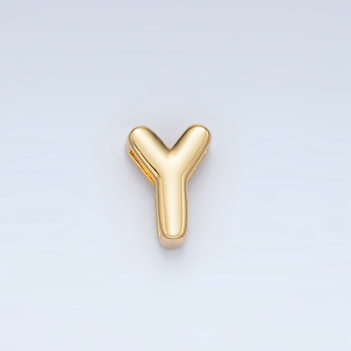 24K Gold Filled 10mm Chubby Minimalist Alphabet Letter Initial Personalized Bead | A1578-A1590