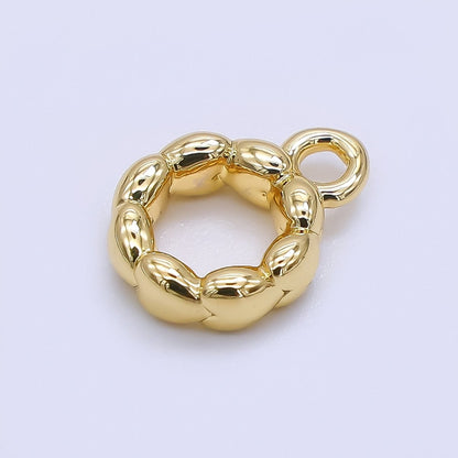 24K Gold Filled 10mm Chubby Rondelle Bail Slide Charm Holder in Gold &amp; Silver | Z1295