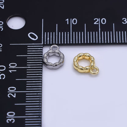 24K Gold Filled 10mm Chubby Rondelle Bail Slide Charm Holder in Gold &amp; Silver | Z1295