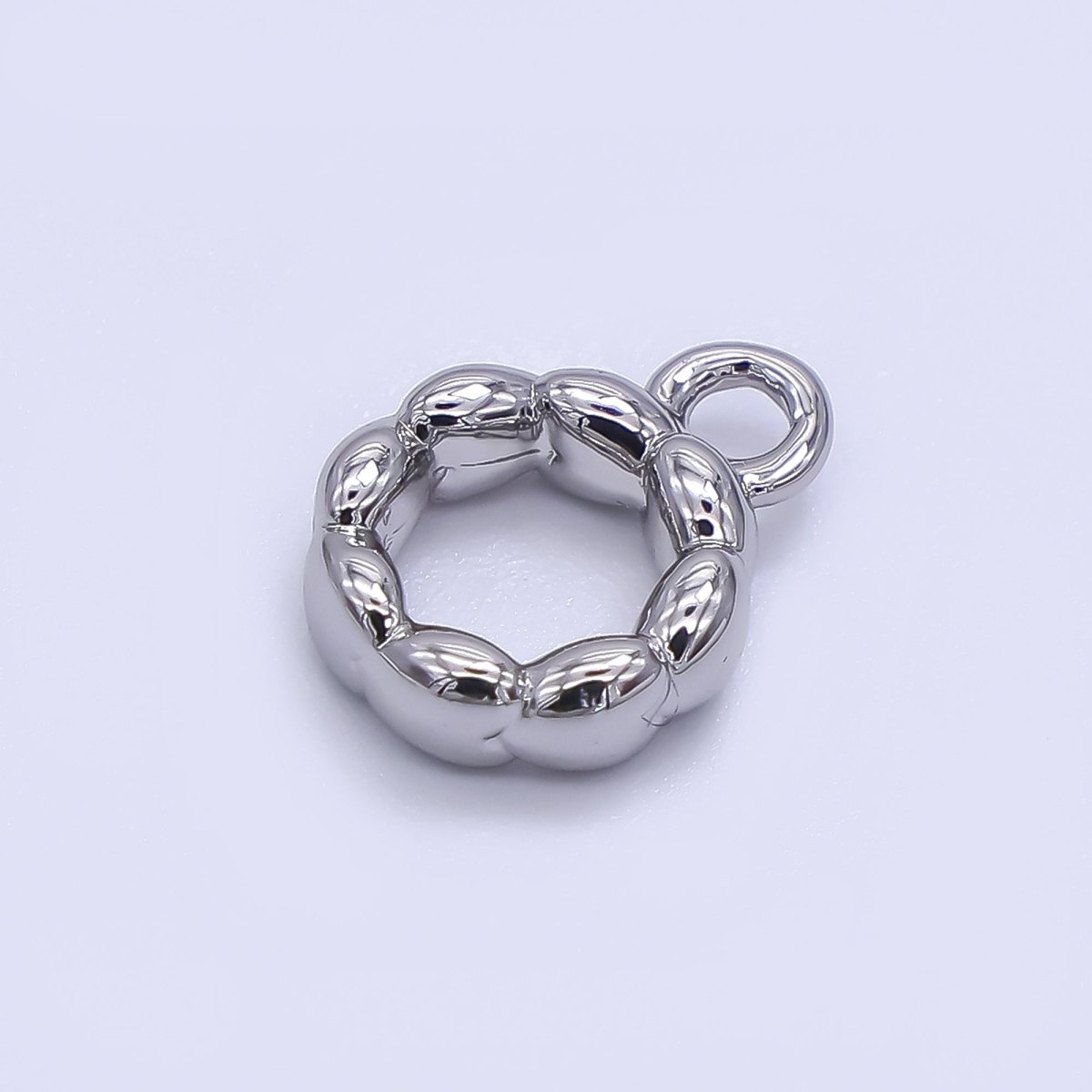 24K Gold Filled 10mm Chubby Rondelle Bail Slide Charm Holder in Gold &amp; Silver | Z1295