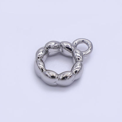 24K Gold Filled 10mm Chubby Rondelle Bail Slide Charm Holder in Gold &amp; Silver | Z1295