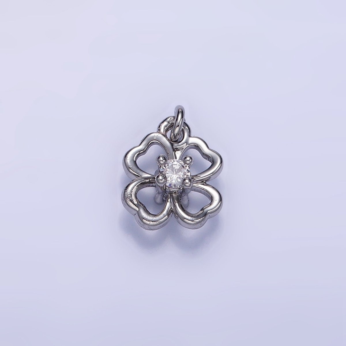 24K Gold Filled 10mm CZ Open Flower Mini Charm in Gold &amp; Silver | C588