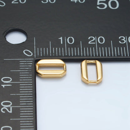 24K Gold Filled 10mm Edged Oblong Charm Link Findings in Gold &amp; Silver | Z860