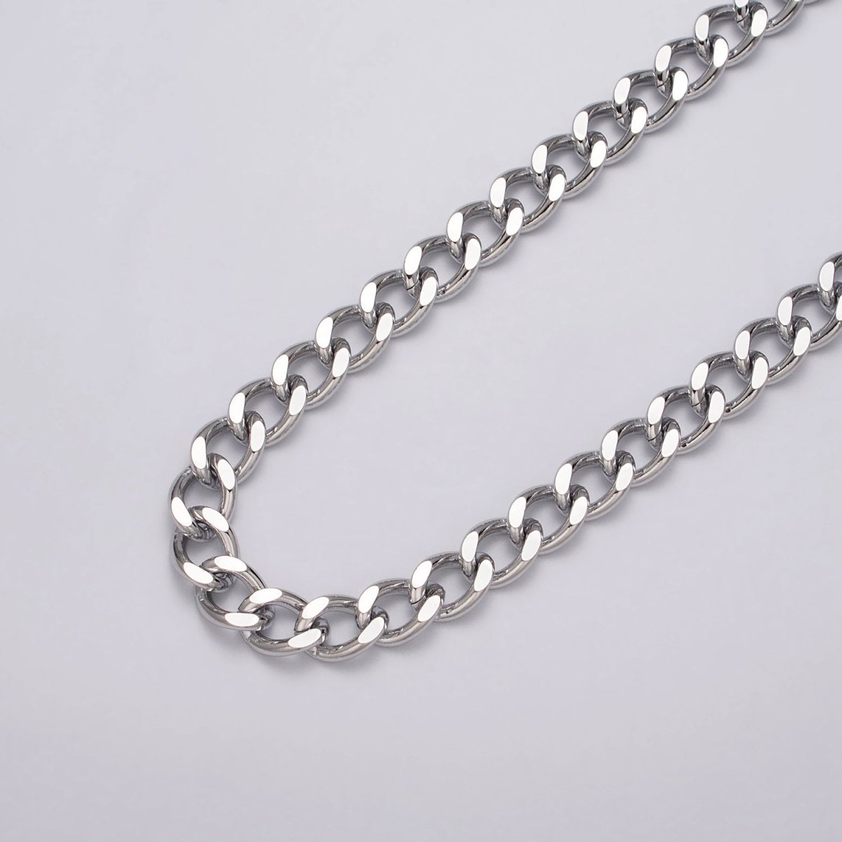 24k Gold Filled 10mm Flat Link Curb Unfinished Statement Chain in Gold &amp; Silver | ROLL-1066, ROLL-1078 Clearance Pricing