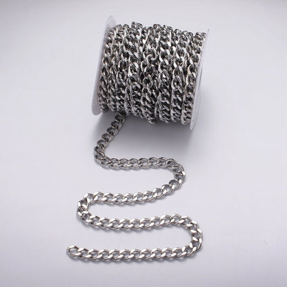 24k Gold Filled 10mm Flat Link Curb Unfinished Statement Chain in Gold &amp; Silver | ROLL-1066, ROLL-1078 Clearance Pricing