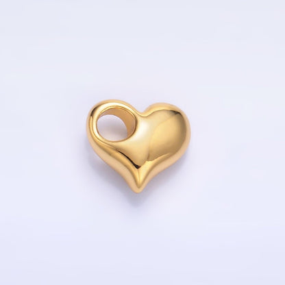 24K Gold Filled 10mm Heart 3D Multidimensional Charm in Gold &amp; Silver | M181