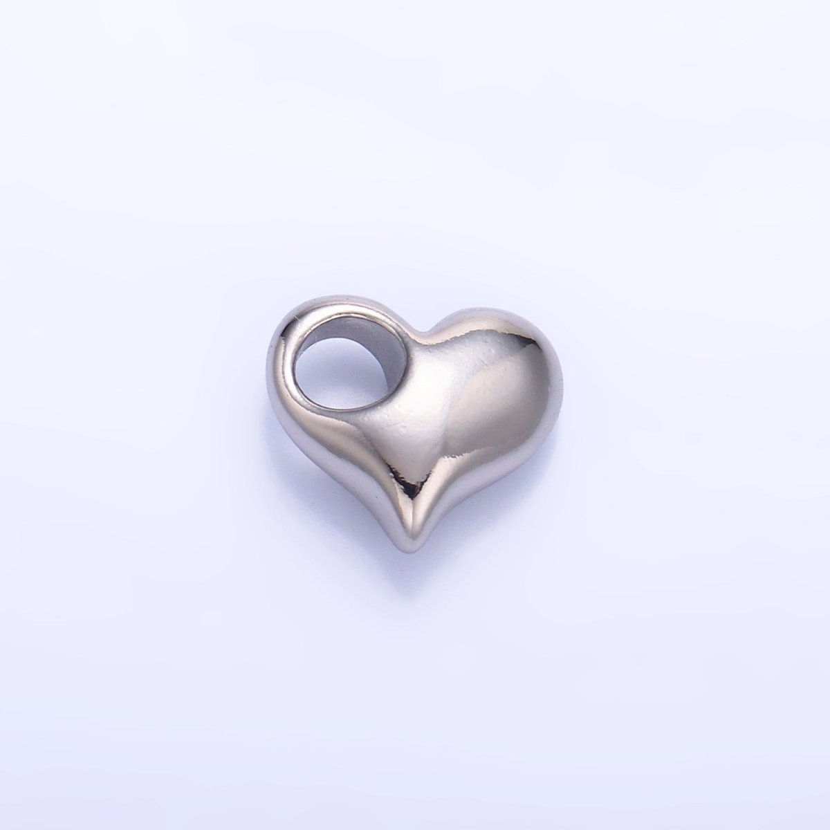 24K Gold Filled 10mm Heart 3D Multidimensional Charm in Gold &amp; Silver | M181
