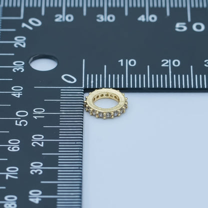 24K Gold Filled 10mm Micro Paved CZ Thin Bead Finding | Z1147