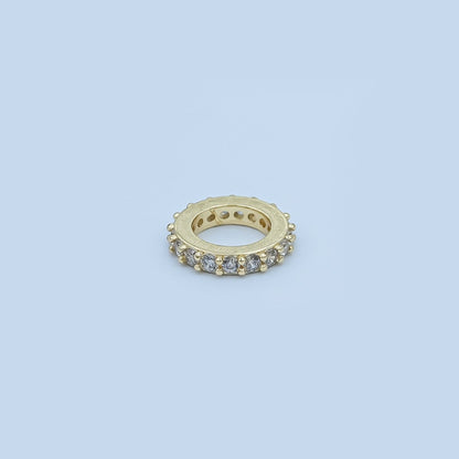 24K Gold Filled 10mm Micro Paved CZ Thin Bead Finding | Z1147